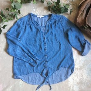 Cleo Chambray Tie Blouse